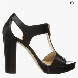 Black Michael Kors heels with gold zipper